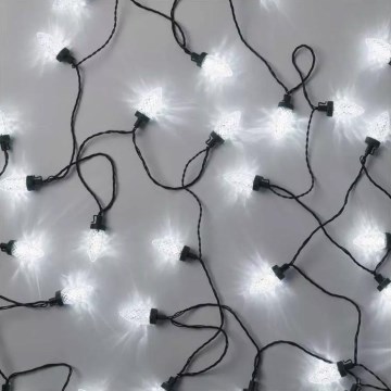 Guirlande de Noël LED extérieure 50 LED / 8 fonctions 14,8 m IP44 blanc froid