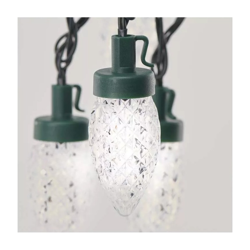 Guirlande de Noël LED extérieure 50 LED / 8 fonctions 14,8 m IP44 blanc froid