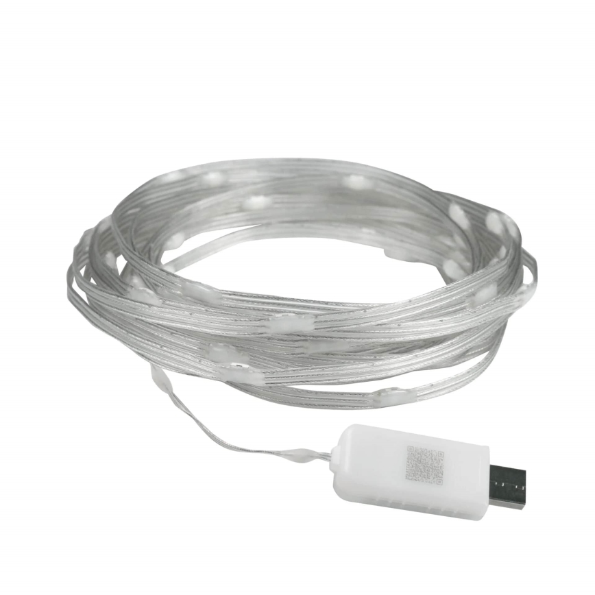 Guirlande de Noël LED RGB 10 m, 10 W / 5 V, USB + télécommande