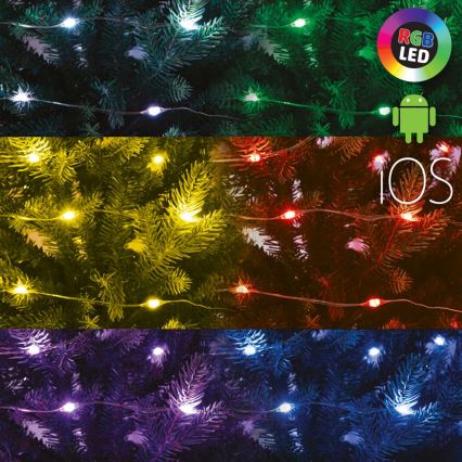 Guirlande de Noël LED RVB à intensité variable 200xLED/29 fonctions 20,4m