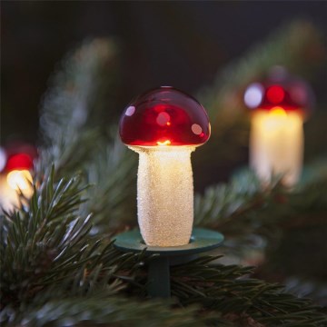 Guirlande de Noël TOADSTOOL 12xE10/10,7m rouge - fabriqué en Europe