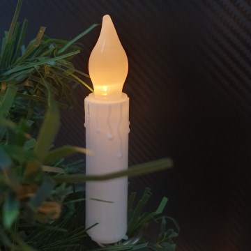 Guirlande décorative de Noël à LED, 10 LED / 2xAA, 1,65 m, blanc chaud, en forme de bougies