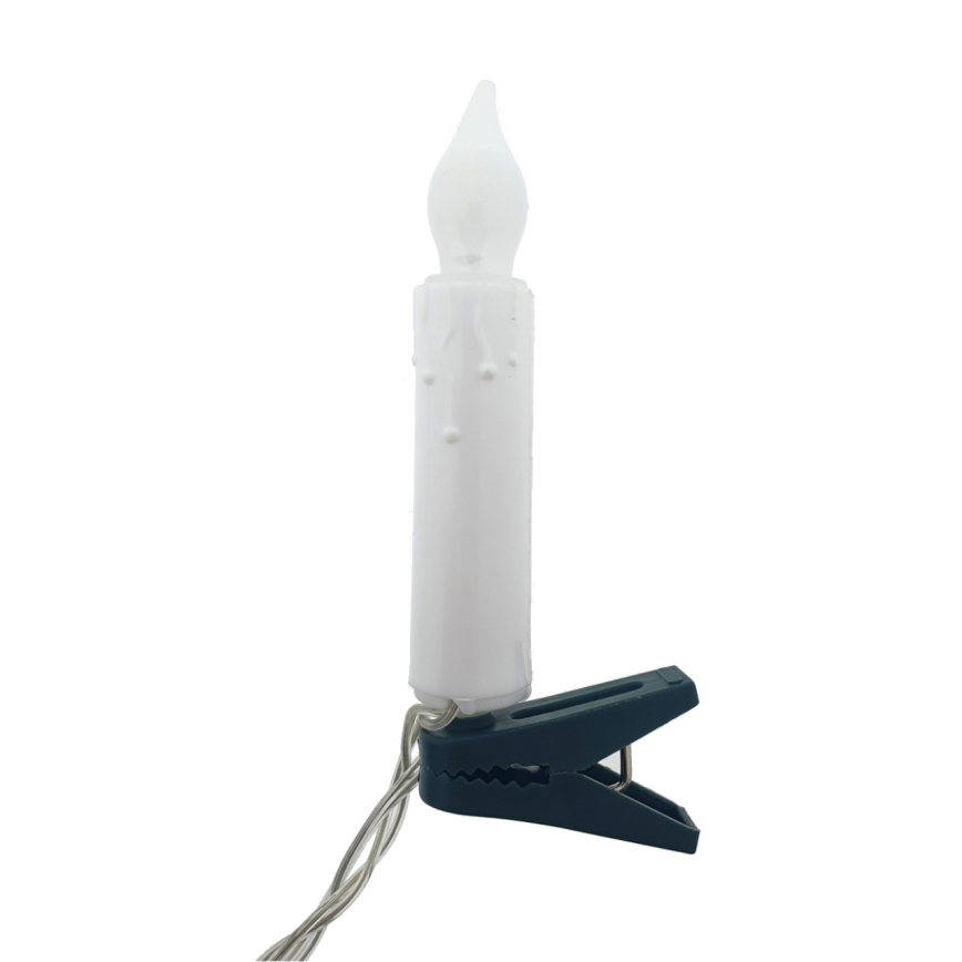 Guirlande décorative de Noël à LED, 10 LED / 2xAA, 1,65 m, blanc chaud, en forme de bougies