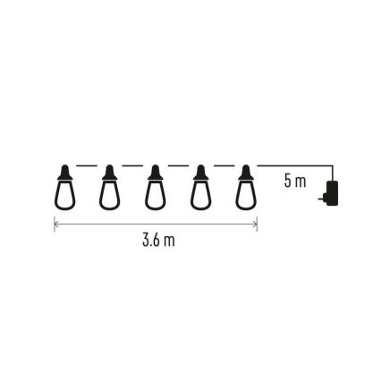 Guirlande décorative d'extérieur 16xLED 8,6m IP44 blanc froid