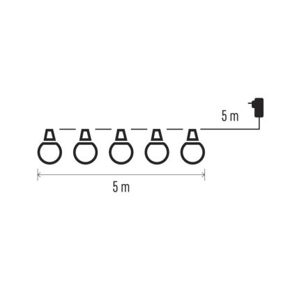 Guirlande décorative d'extérieur 50xLED/10m IP44 transparent