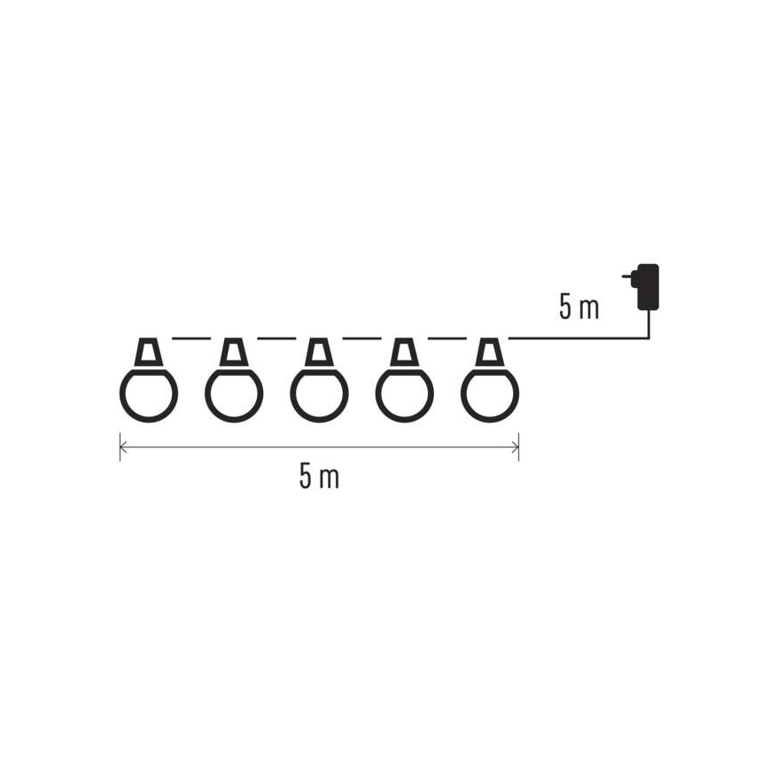 Guirlande décorative d'extérieur 50xLED/10m IP44 transparent