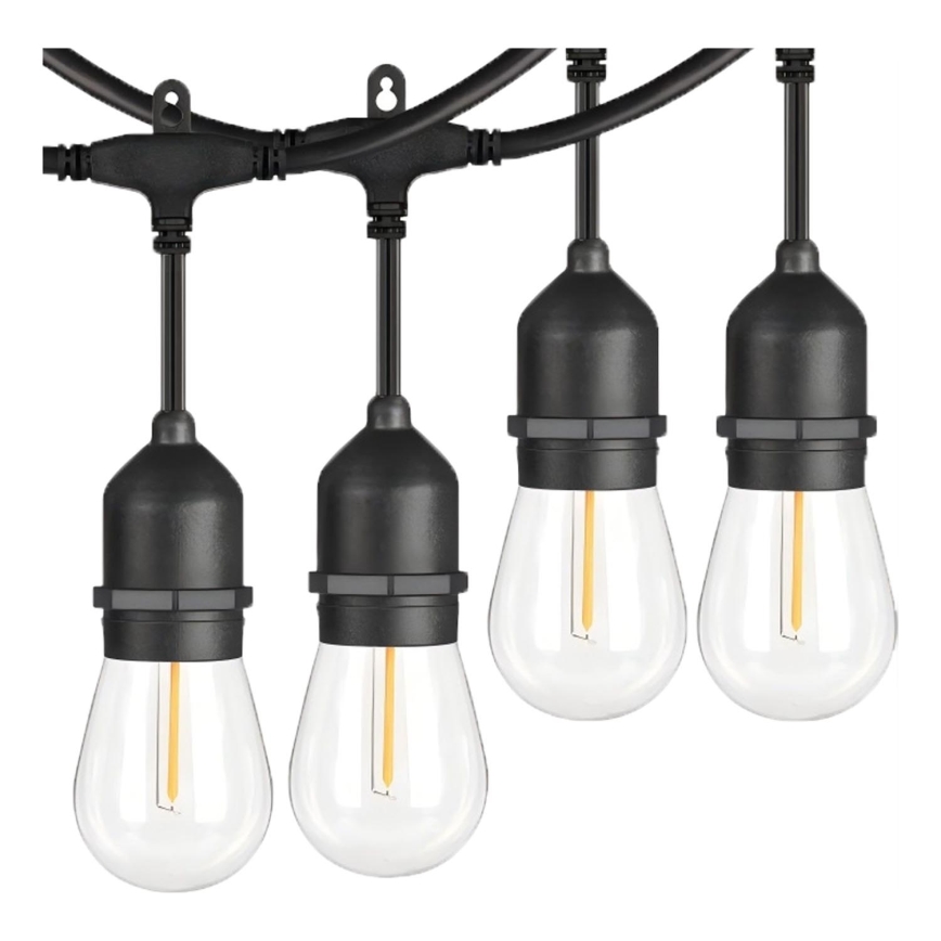Guirlande décorative extérieure LED 10xE27/1W/230V 10 m IP65 noir