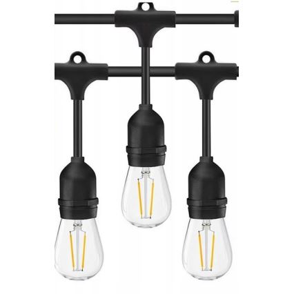 Guirlande décorative extérieure LED 10xE27/1W/230V 10 m IP65 noir
