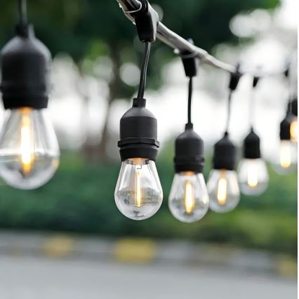 Guirlande décorative extérieure LED 20xE27/1W/230V 10 m IP65 noir