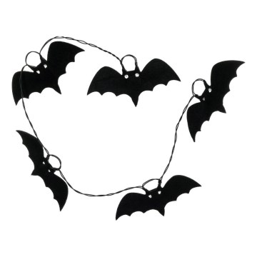 Guirlande décorative HALLOWEEN 10xLED/2xAA/blanc chaud 1,3m chauves-souris