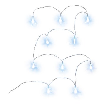 Guirlande décorative LED 10 LED, 1,8 m, alimentation 2×AA, blanc froid