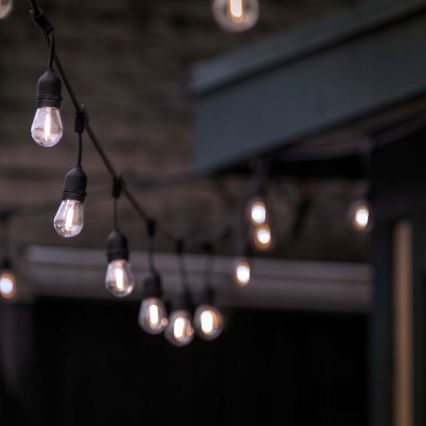 Guirlande décorative LED d'extérieur 10xE27/1W/230V 10,94 m IP44 noire