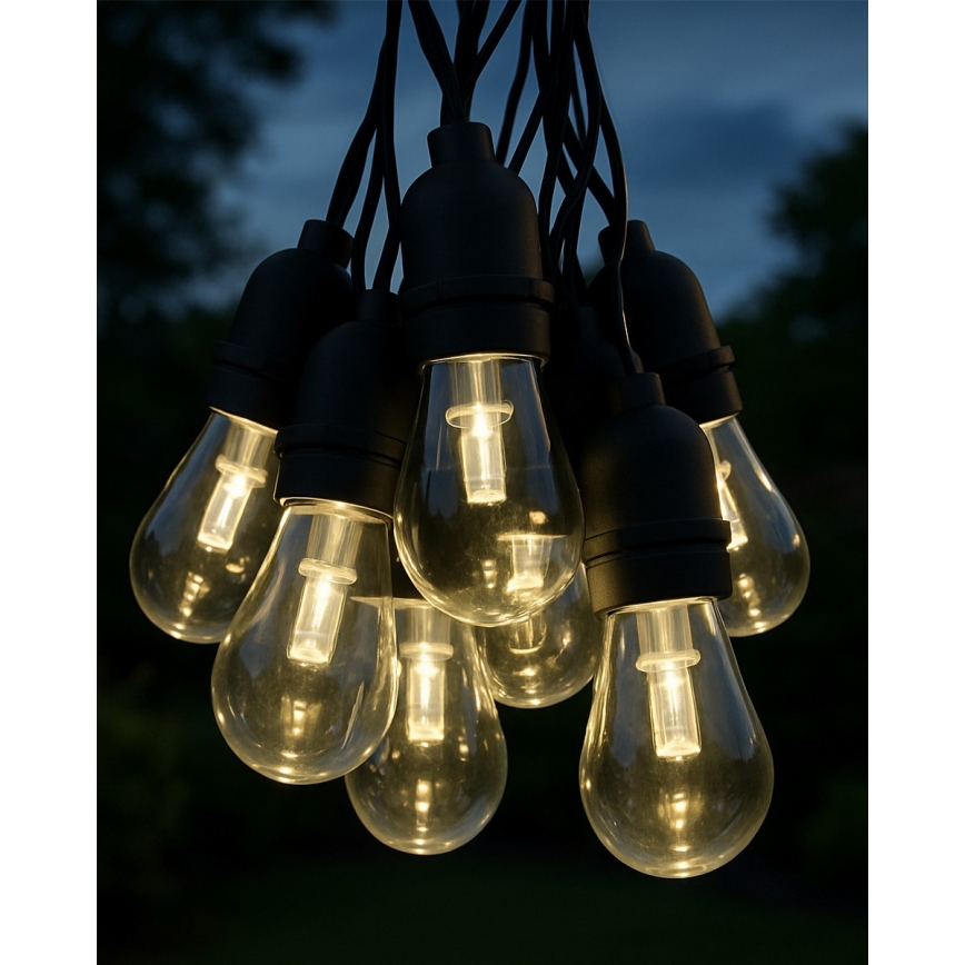 Guirlande décorative LED d'extérieur 10xLED/0,15W/230V 3,8 m IP44 noire