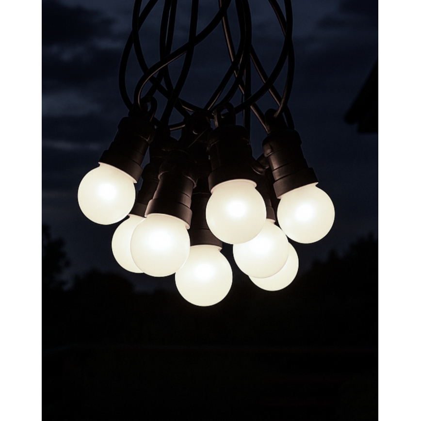 Guirlande décorative LED d'extérieur 10xLED/0,36W/230V 4,5 m IP44 noire