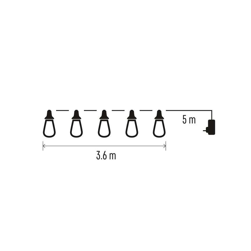 Guirlande décorative LED d'extérieur 16 LED 8,6 m IP44 blanc froid