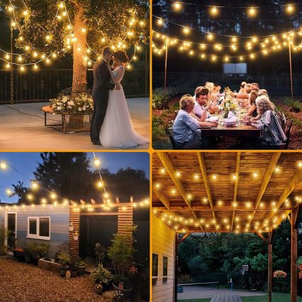 Guirlande décorative LED d'extérieur 25xE12/1W/230V 17,5 m IP65 noire