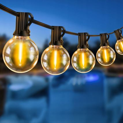 Guirlande décorative LED d'extérieur 25xE12/1W/230V 17,5 m IP65 noire