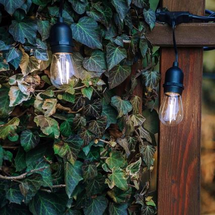 Guirlande décorative LED d'extérieur 30xE27/1W/230V 16,44 m IP44 noire