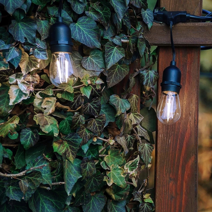 Guirlande décorative LED d'extérieur 30xE27/1W/230V 16,44 m IP44 noire