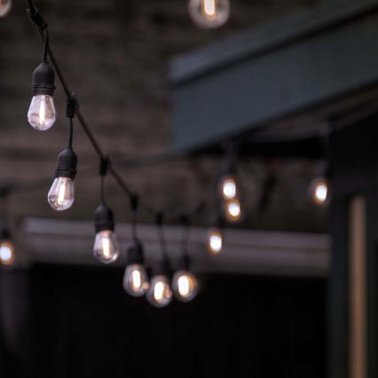 Guirlande décorative LED d'extérieur 5xE27/1W/230V 5,94 m IP44 noire