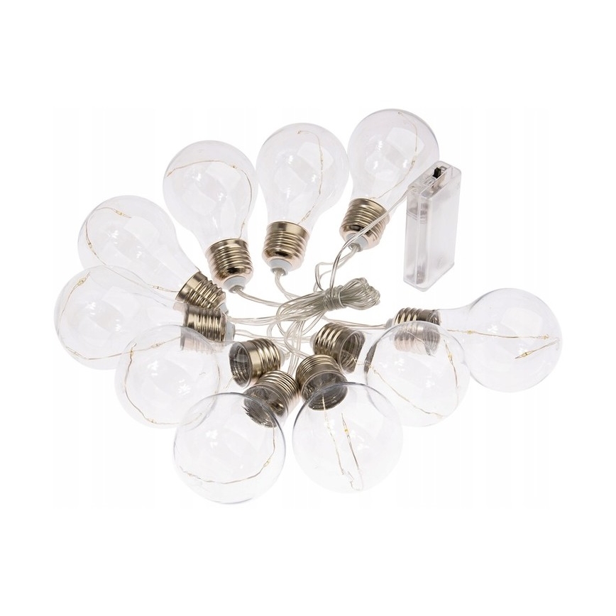 Guirlande décorative LED SMOLDER 2,1 m — 10 LED, fonctionne avec 2 piles AA