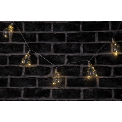 Guirlande décorative LED SMOLDER 2,1 m — 10 LED, fonctionne avec 2 piles AA
