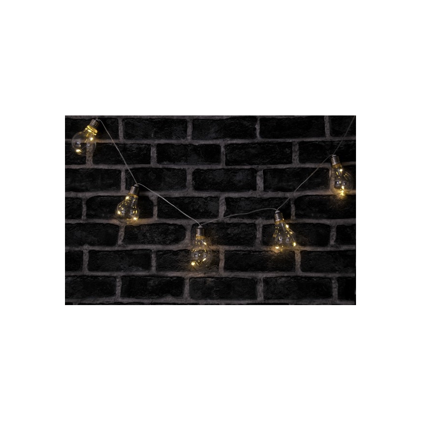 Guirlande décorative LED SMOLDER 2,1 m — 10 LED, fonctionne avec 2 piles AA