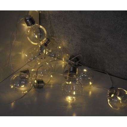 Guirlande décorative LED SMOLDER 2,1 m — 10 LED, fonctionne avec 2 piles AA