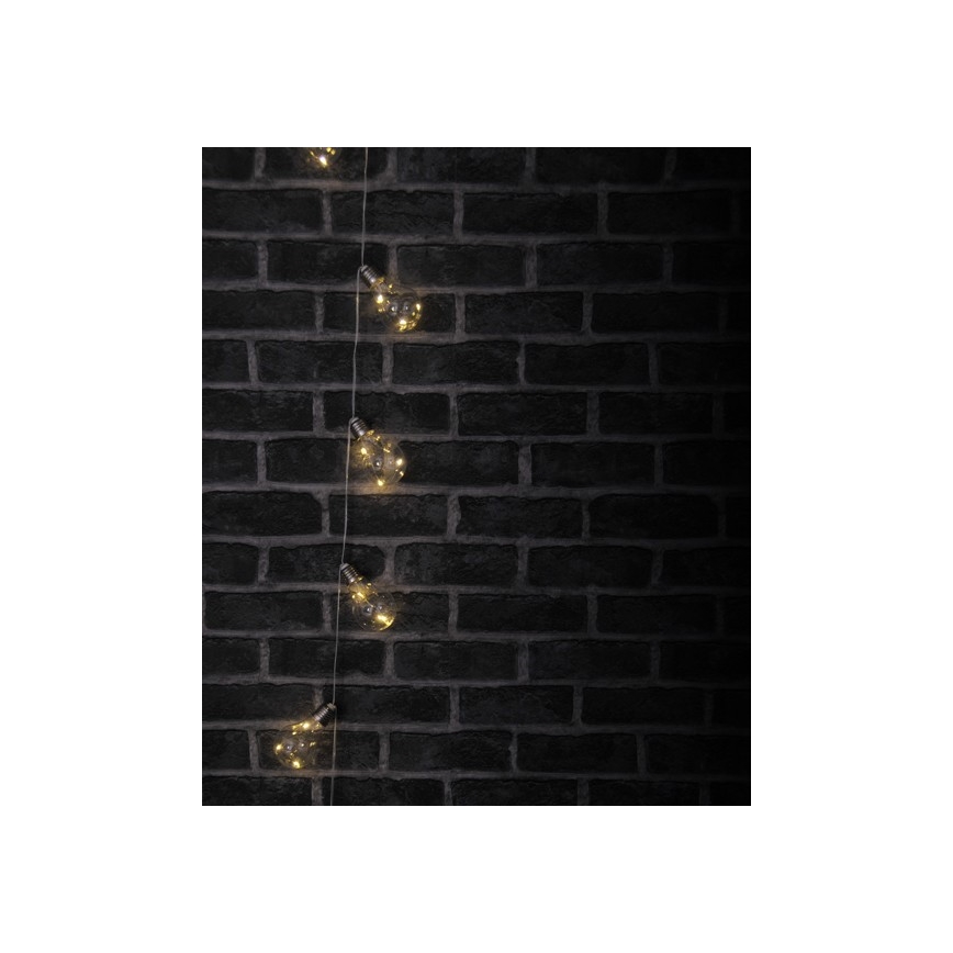 Guirlande décorative LED SMOLDER 2,1 m — 10 LED, fonctionne avec 2 piles AA