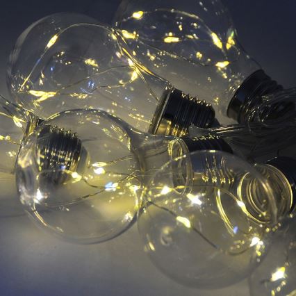 Guirlande décorative LED SMOLDER 2,1 m — 10 LED, fonctionne avec 2 piles AA