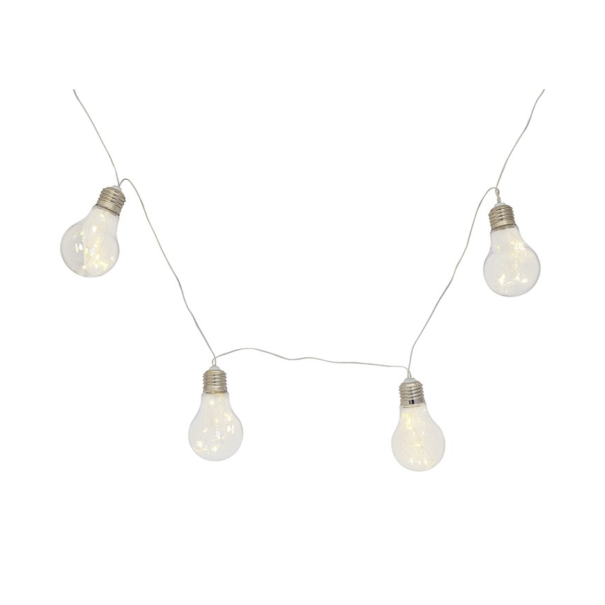 Guirlande décorative LED SMOLDER 2,1 m — 10 LED, fonctionne avec 2 piles AA