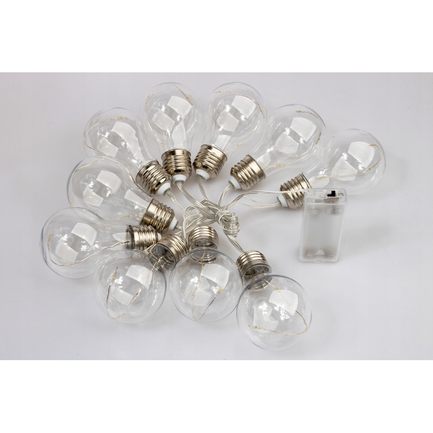 Guirlande décorative LED SMOLDER 2,1 m — 10 LED, fonctionne avec 2 piles AA