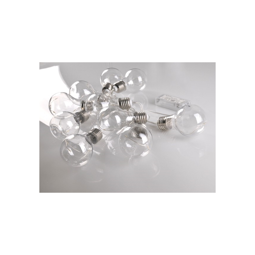 Guirlande décorative LED SMOLDER 2,1 m — 10 LED, fonctionne avec 2 piles AA