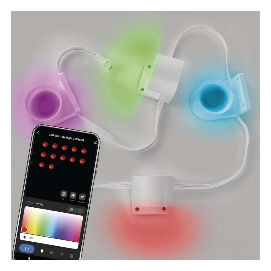 Guirlande décorative avec spot RGBIC+CCT GoSmart - extension 4xLED/7W/230V 85 cm Wi-Fi Tuya