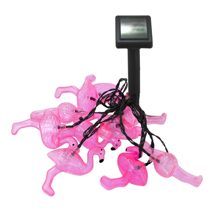 Guirlande décorative solaire 10xLED/1,2V 300 mAh 3,8 m IP44 flamant rose