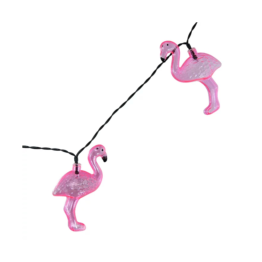 Guirlande décorative solaire 10xLED/1,2V 300 mAh 3,8 m IP44 flamant rose