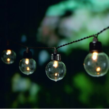 Guirlande décorative solaire 30 LED/8 fonctions 500 mAh 10,6 m IP67 blanc chaud