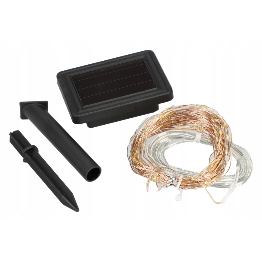 Guirlande décorative solaire LED 100xLED/1,2V 800 mAh 7 m IP44 noire