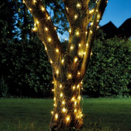 Guirlande décorative solaire LED 200xLED/1,2V 800 mAh 12 m IP44 noire