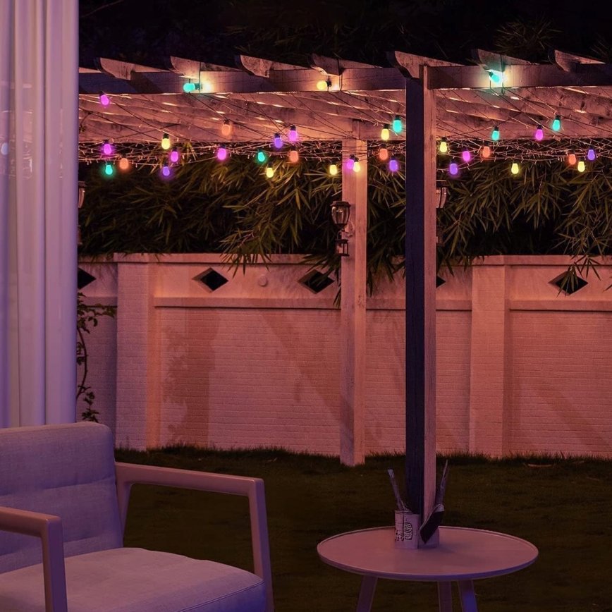 Guirlande solaire décorative LED RGB dimmable 15xLED/18 fonctions USB 6 m IP44 noire + télécommande