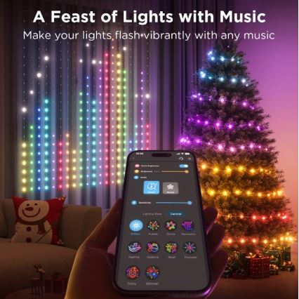 Guirlande - Guirlande décorative RGB à intensité variable LED/15W/230V IP65 Wi-Fi