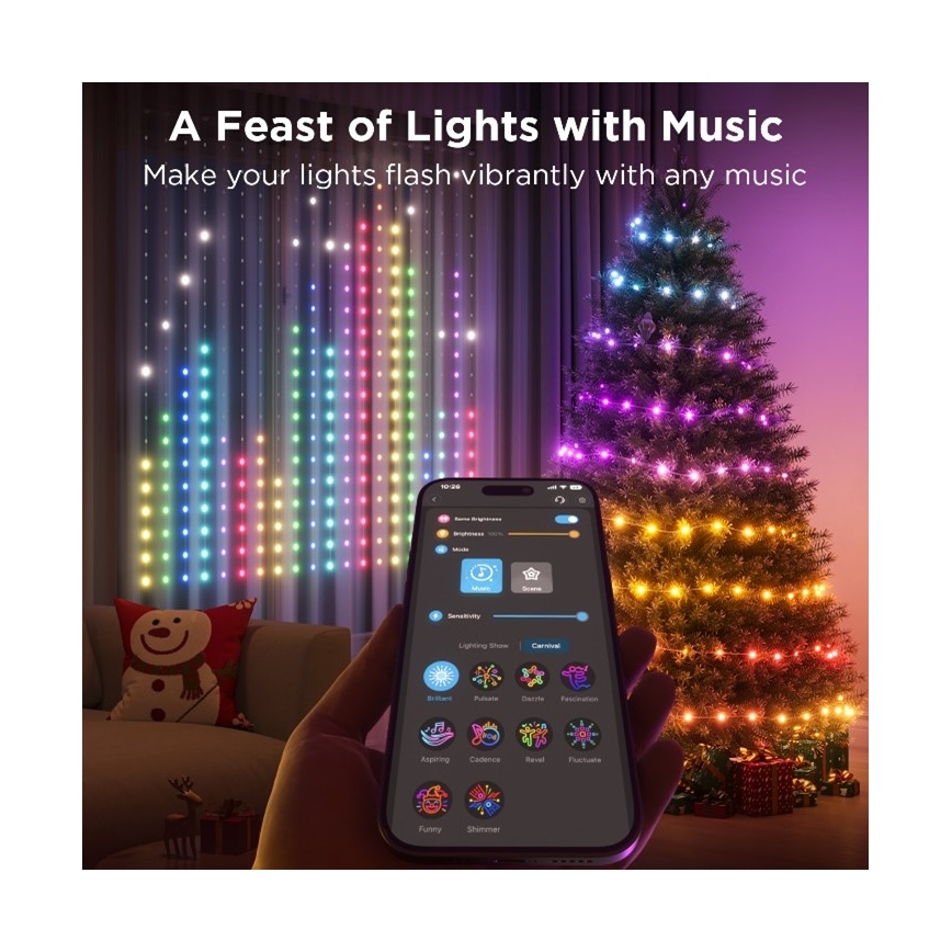 Guirlande - Guirlande décorative RGB à intensité variable LED/15W/230V IP65 Wi-Fi