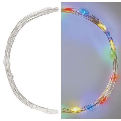 Guirlande LED 20 LED / 2 piles AA, 2,4 m, multicolore