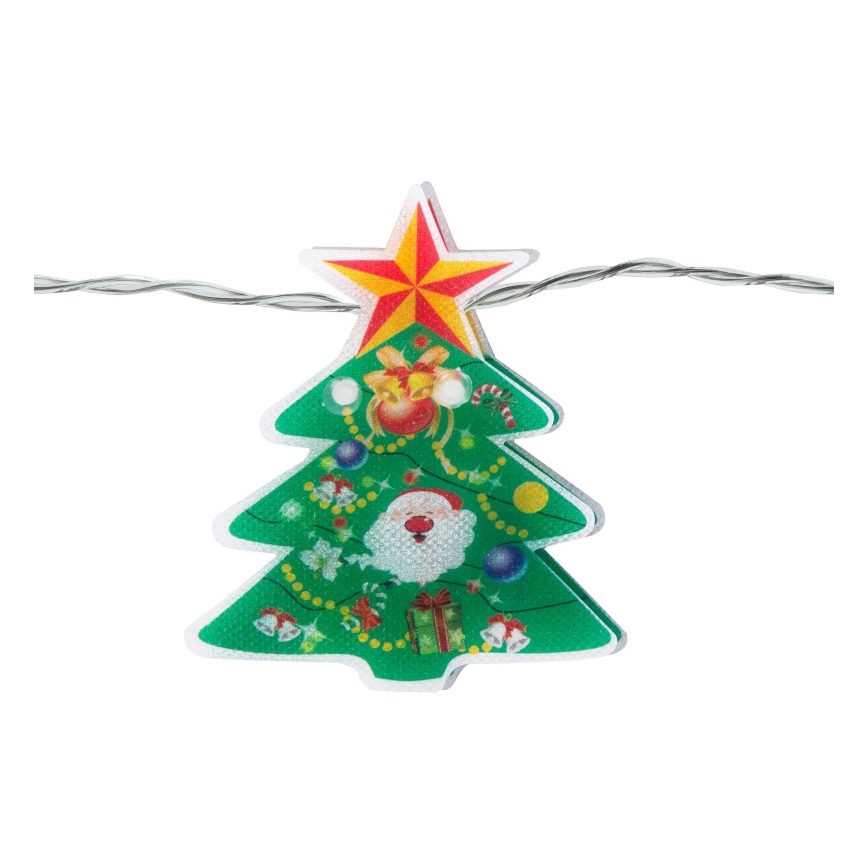 Guirlande LED de Noël 10 LED / 2 piles AA 1,35 m blanc chaud pour sapin