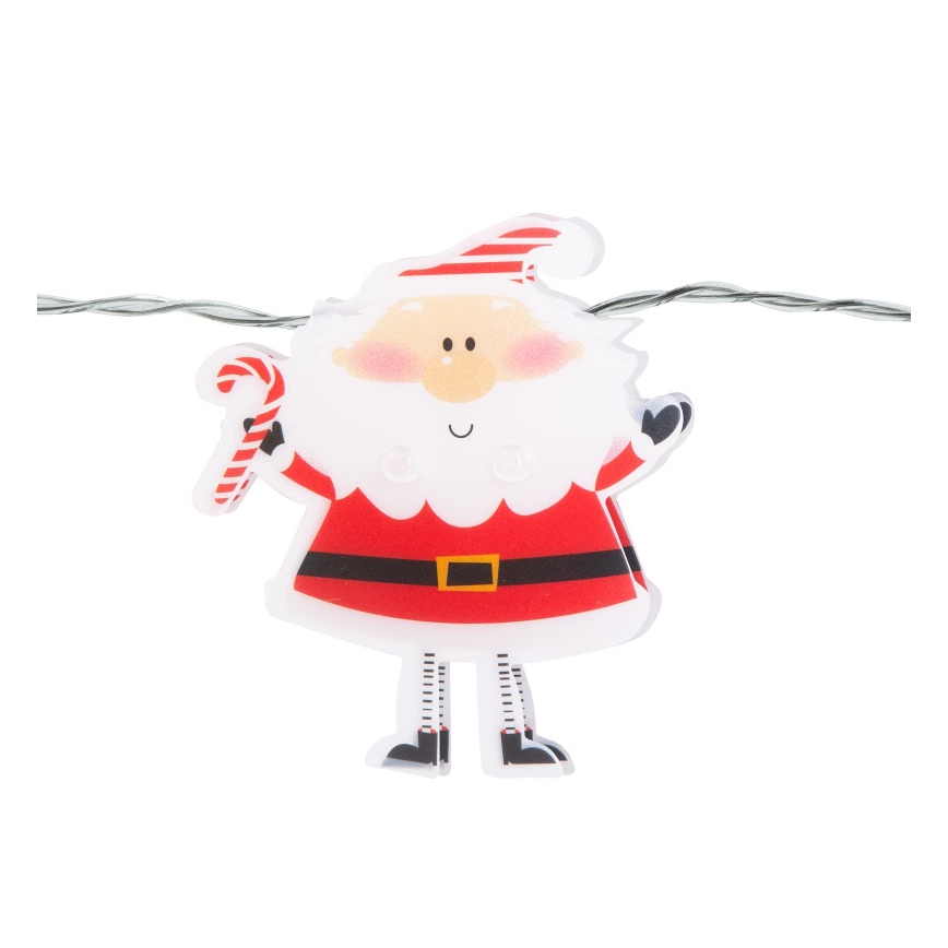 Guirlande LED de Noël 10xLED/2xAA 1,35 m, blanc chaud Santa