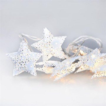 Guirlande LED de Noël 10xLED/2xAA 2m blanc chaud