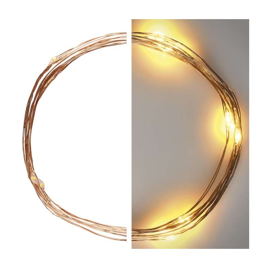 Guirlande LED de Noël 20 LED, 2,4 m, blanc chaud