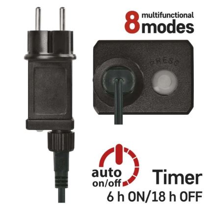 Guirlande LED de Noël 200xLED/8 fonctions 25m IP44 multicolore
