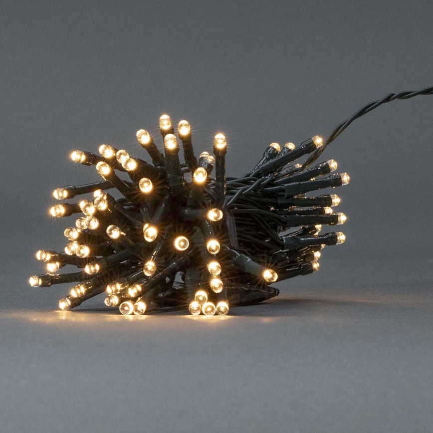 Guirlande LED de Noël d'extérieur 96xLED/7 fonctions/3xAA 7,7 m IP44 blanc chaud