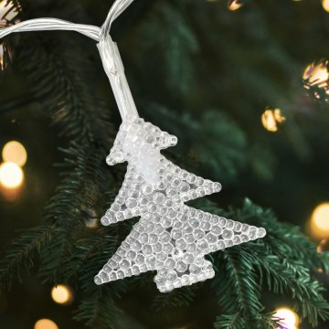 Guirlande LED de Noël pour l'extérieur 20xLED/2xAA 2,2 m IP44 multicolore, petits sapins